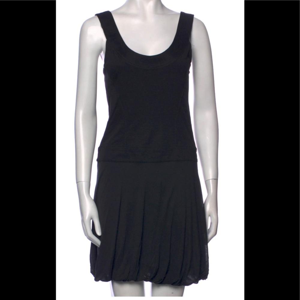 Helmut Lang Black Fit & Flare Tank Dress